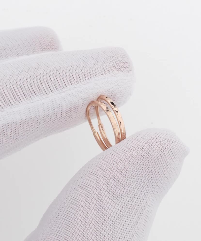 Auksiniai auskarai graviruotos rinkutės 13mm