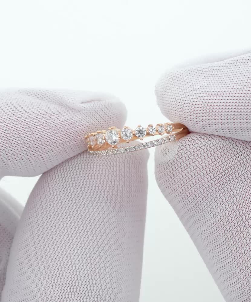 Auksinis žiedas su cirkoniais