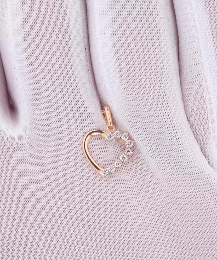 Auksinis pakabukas su cirkoniais "Širdelė"