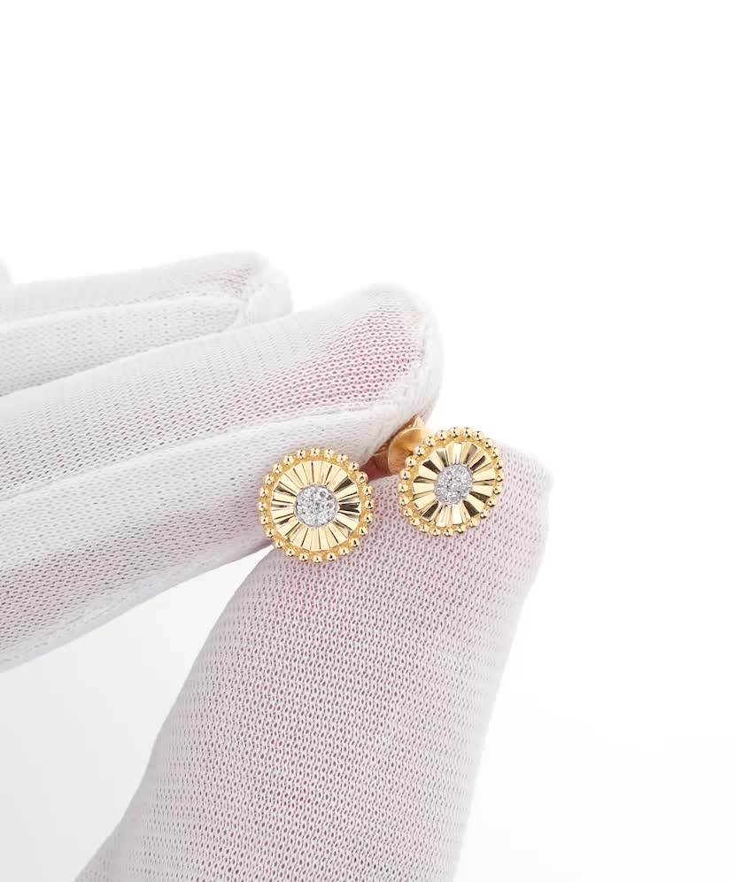 Geltono aukso auskarai su deimantais