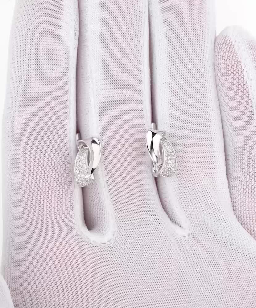 Balto aukso auskarai su deimantais