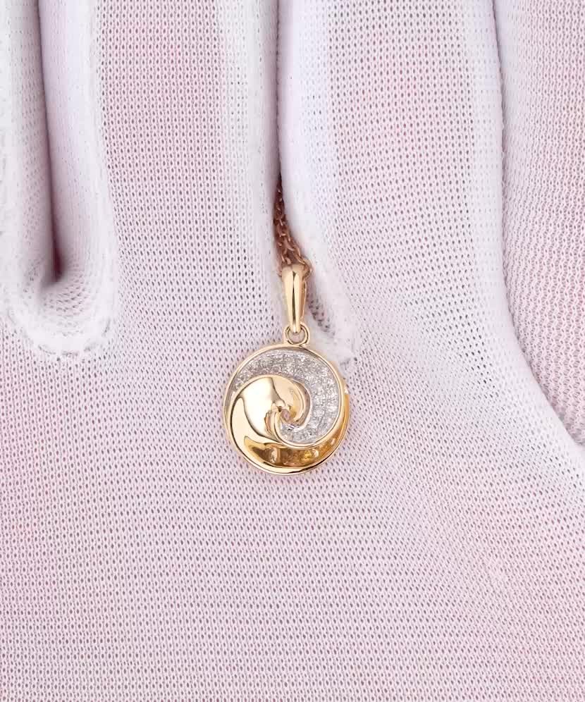 Geltono aukso pakabukas su deimantais