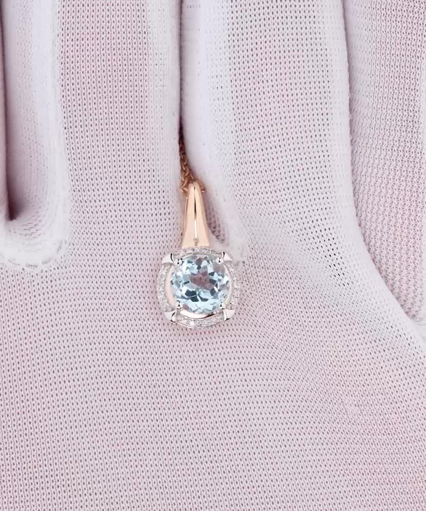 Auksinis pakabukas su deimantais ir topazu