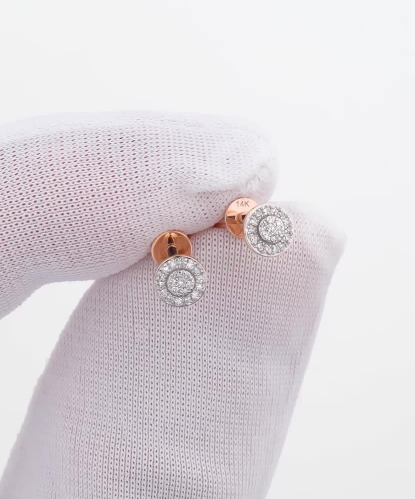 Auksiniai auskarai su deimantais