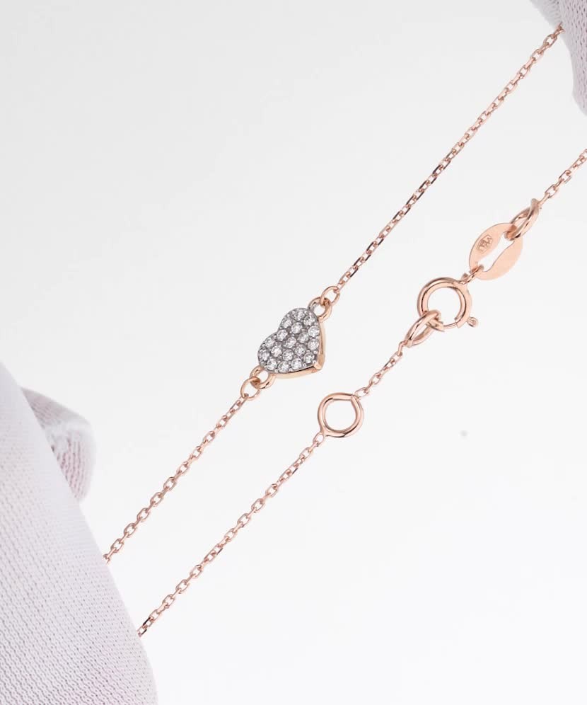 Auksinė apyrankė su deimantais "Širdelė"