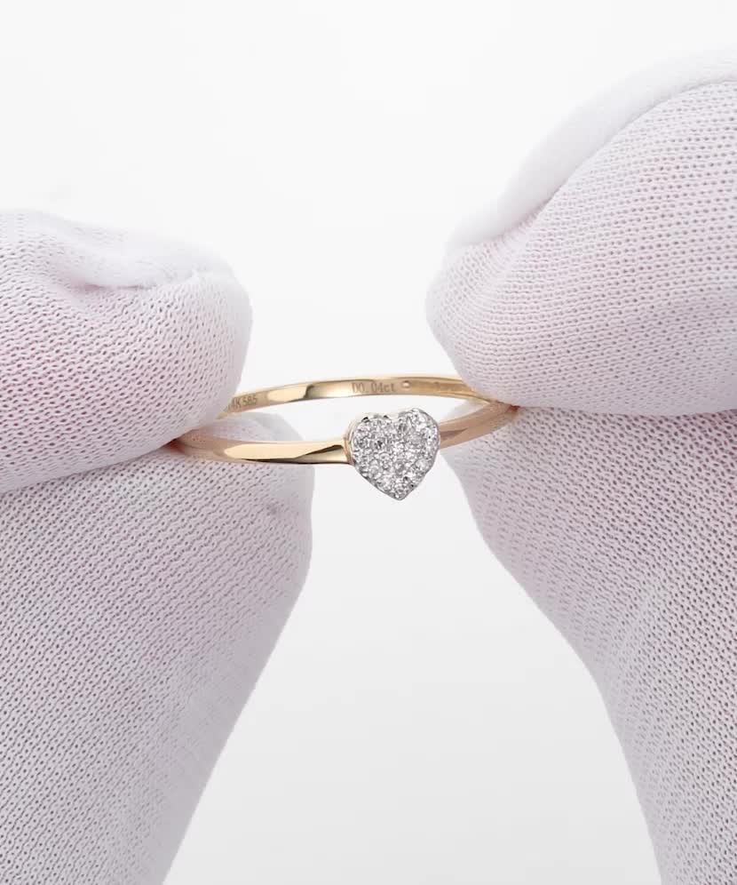 Geltono aukso žiedas su deimantais