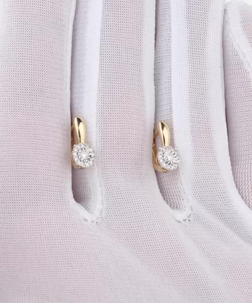 Geltono aukso auskarai su demantais