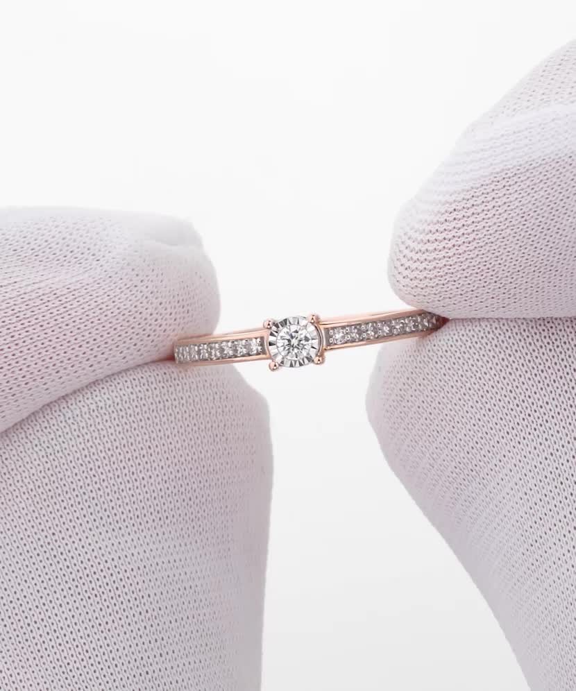 Auksinis žiedas su deimantais