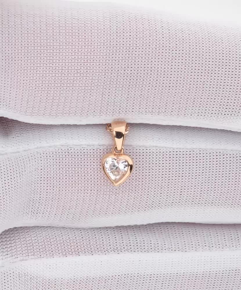 Auksinis pakabukas su cirkoniu "Širdelė"