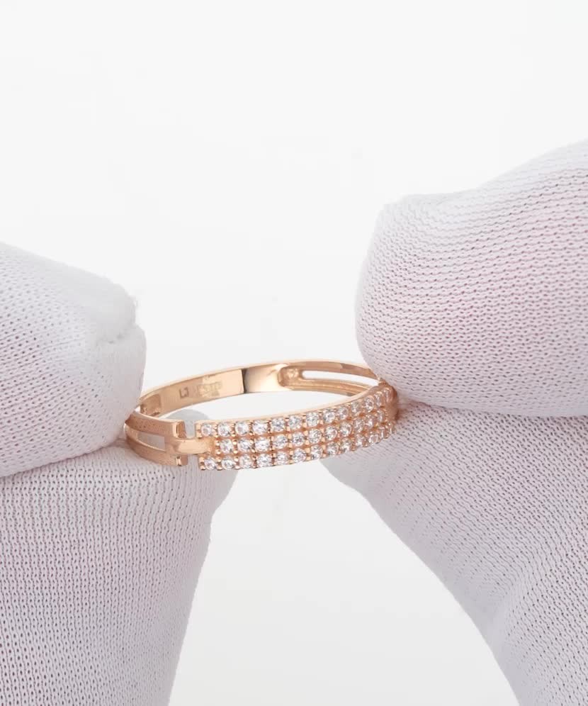 Auksinis žiedas su cirkoniais