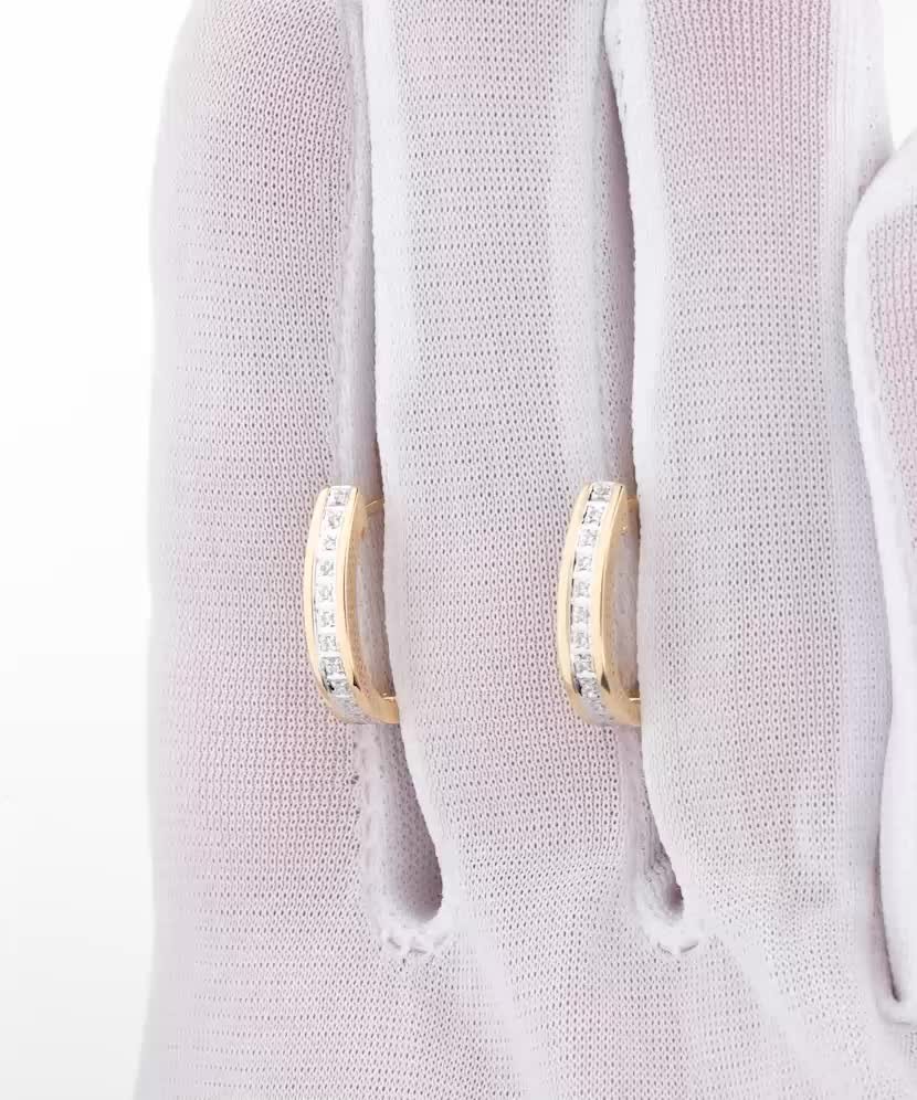 Geltono aukso auskarai su deimantais