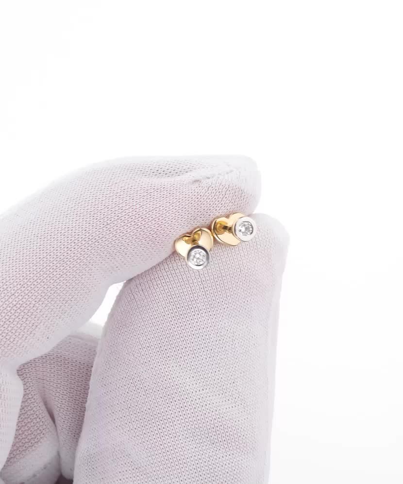 Geltono aukso auskarai su briliantais