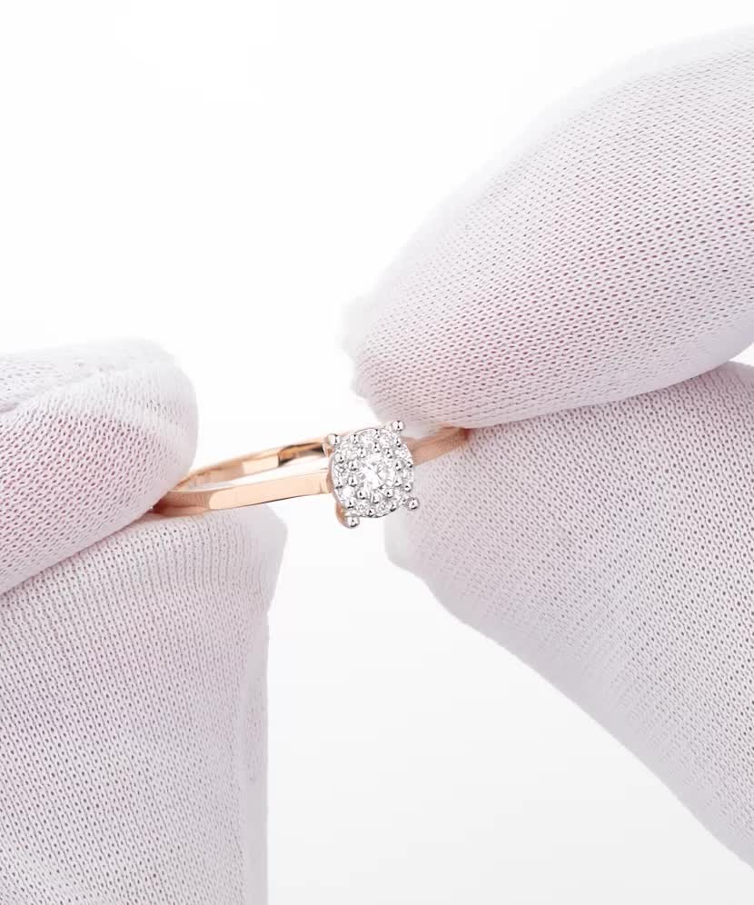 Auksinis žiedas su briliantais