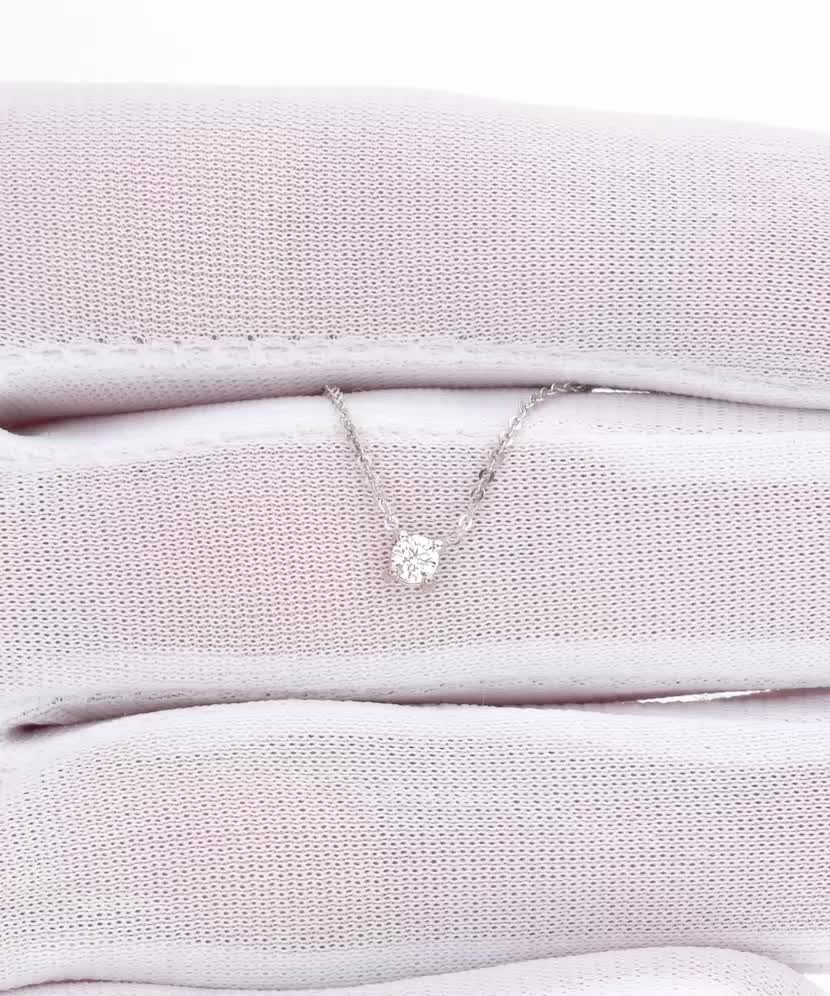 Balto aukso grandinėlė su briliantiniu pakabuku