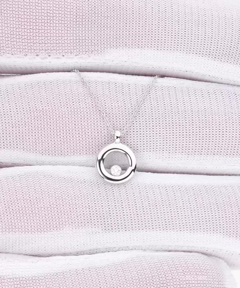 Balto aukso Grandinėlė Su deimantiniu Pakabuku