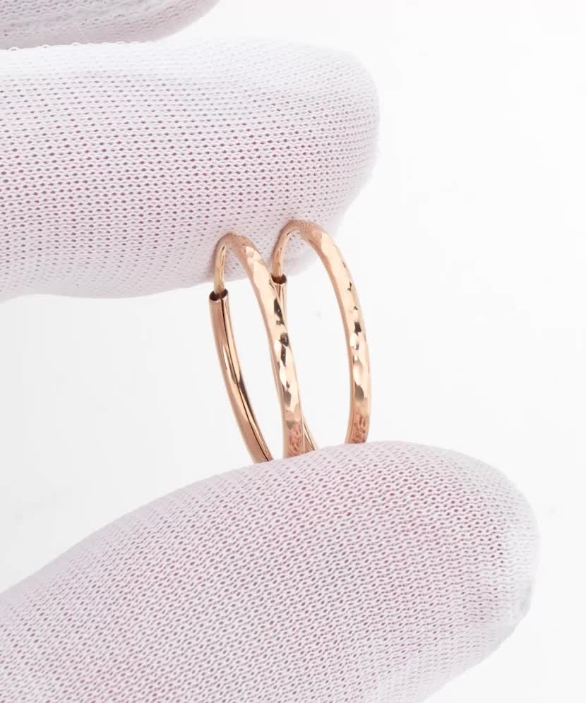 Auksiniai graviruoti auskarai 20mm