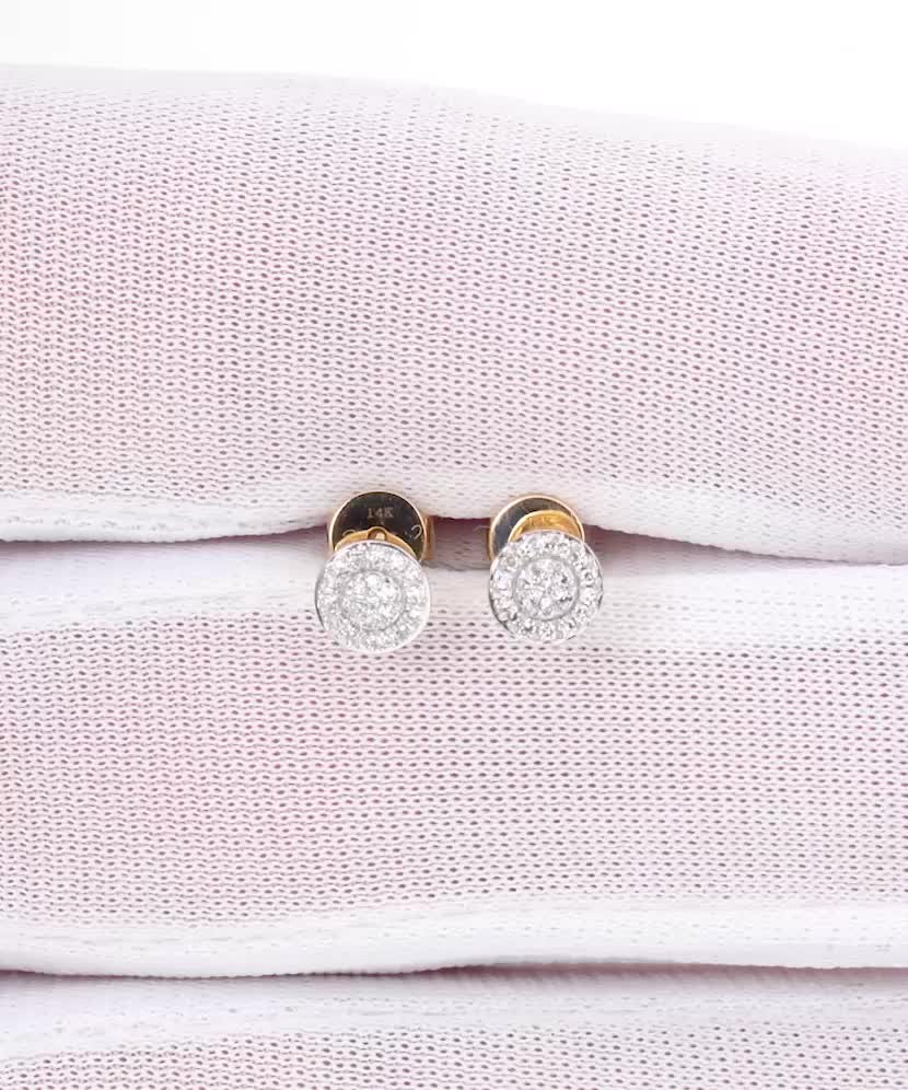 Geltono aukso auskarai su deimantais