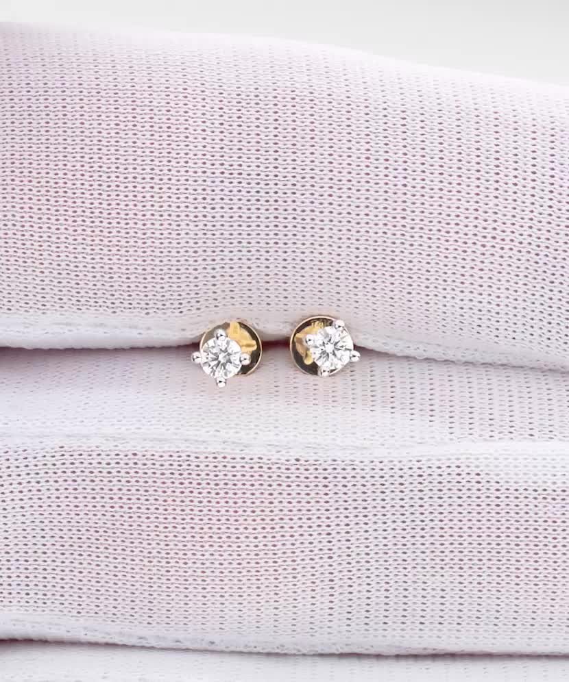 Geltono aukso auskarai su deimantais