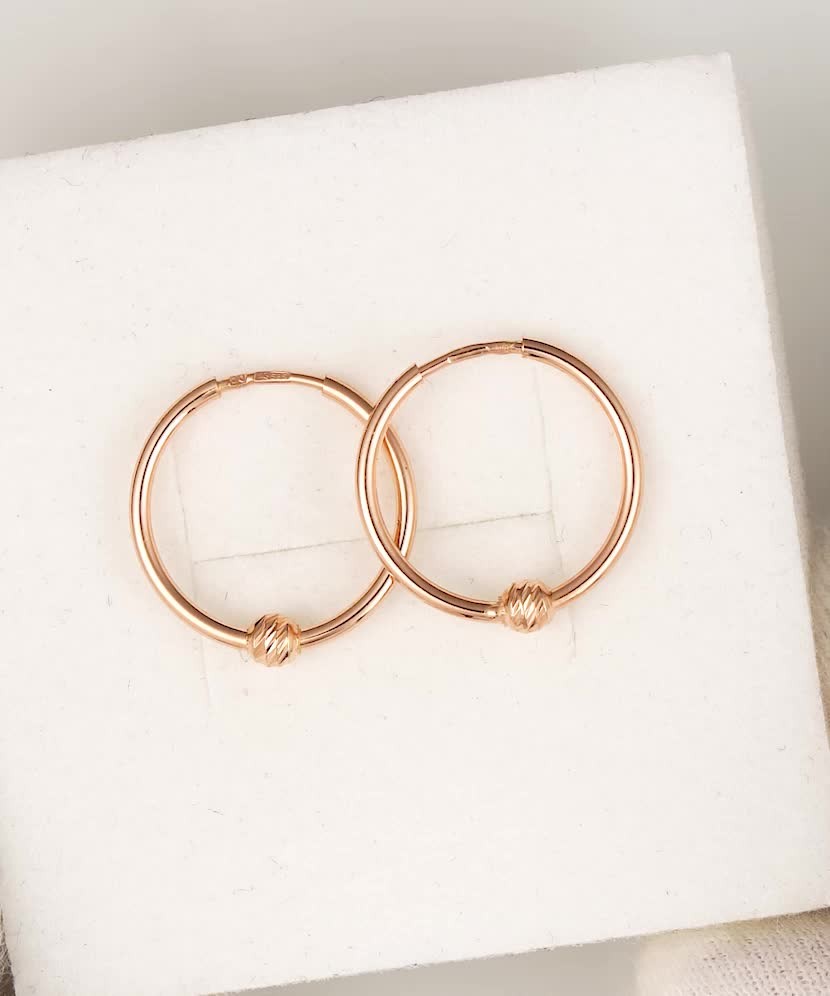 Auksiniai auskarai rinkutės 16mm - Auksiniai auskarai - Goldinga