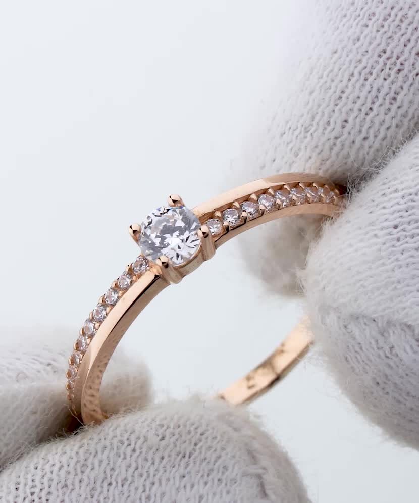 Auksinis žiedas su cirkoniais  - Goldinga