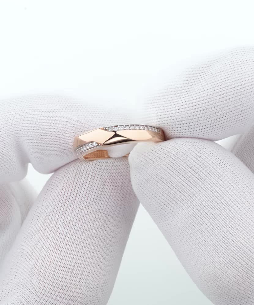 Auksinis žiedas su cirkoniais - Auksiniai žiedai - Goldinga