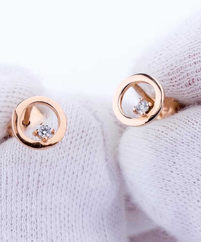 Auksiniai auskarai su cirkoniais - Auksiniai auskarai - Goldinga