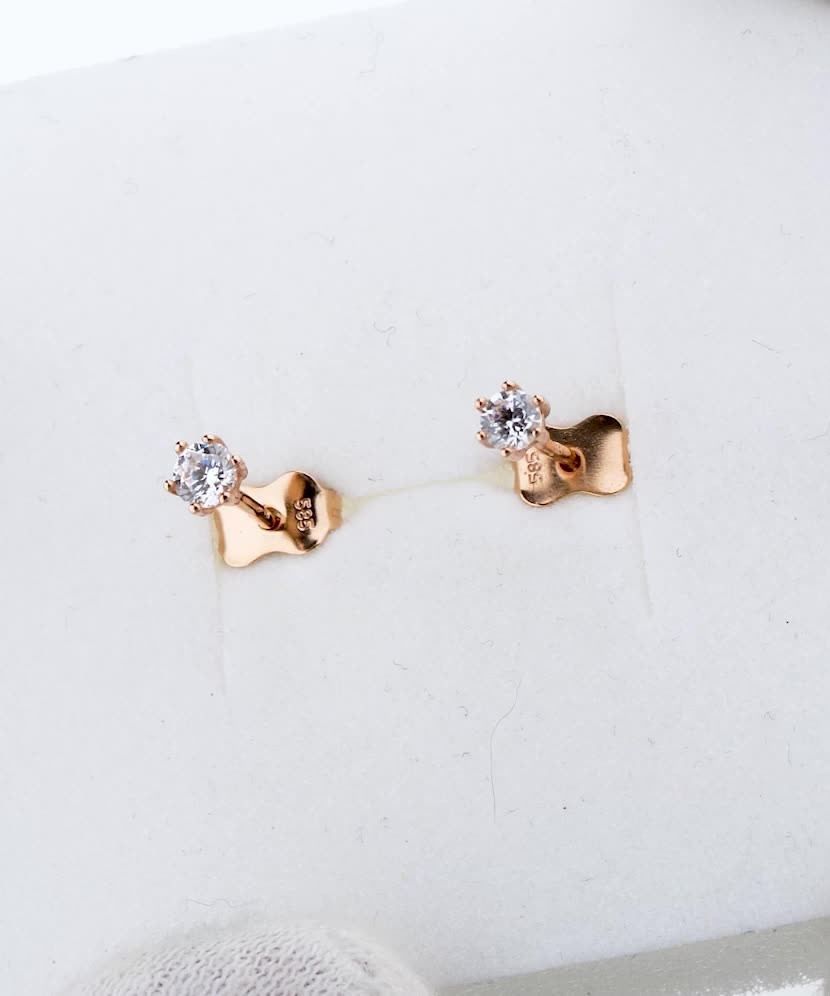 Auksiniai auskarai su cirkoniais - Auksiniai auskarai - Goldinga