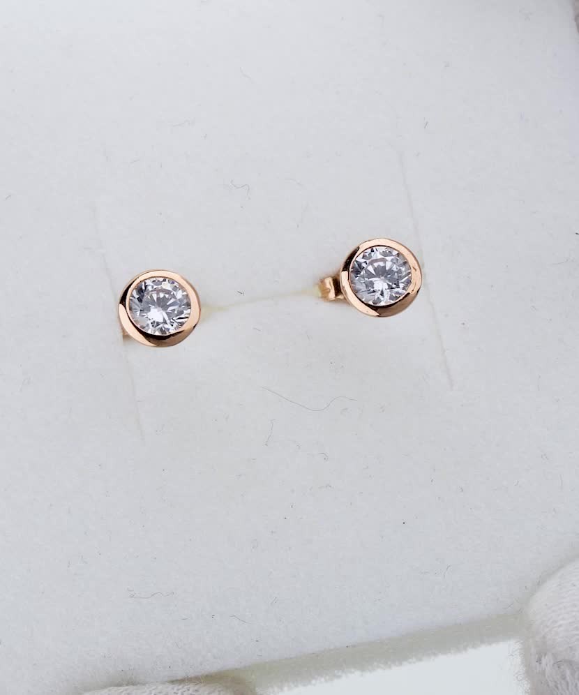 Auksiniai auskarai su cirkoniais - Perkamiausi - Goldinga