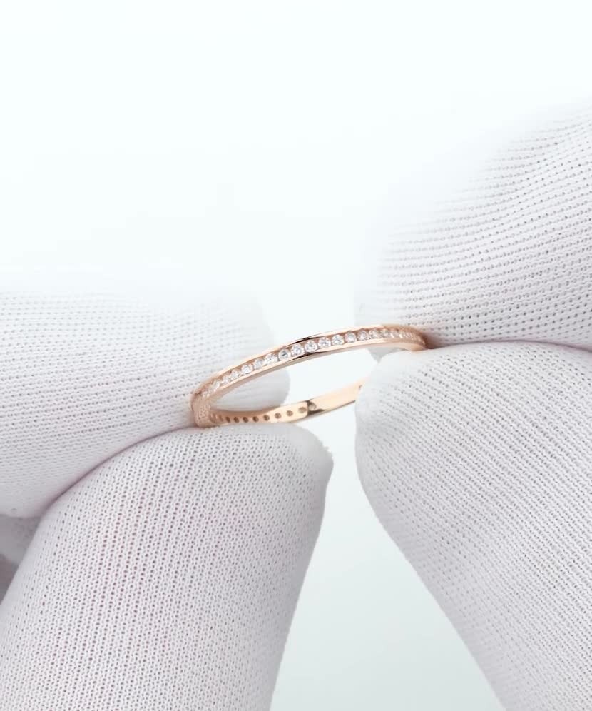 Auksinis žiedas su cirkoniais - Auksiniai žiedai - Goldinga