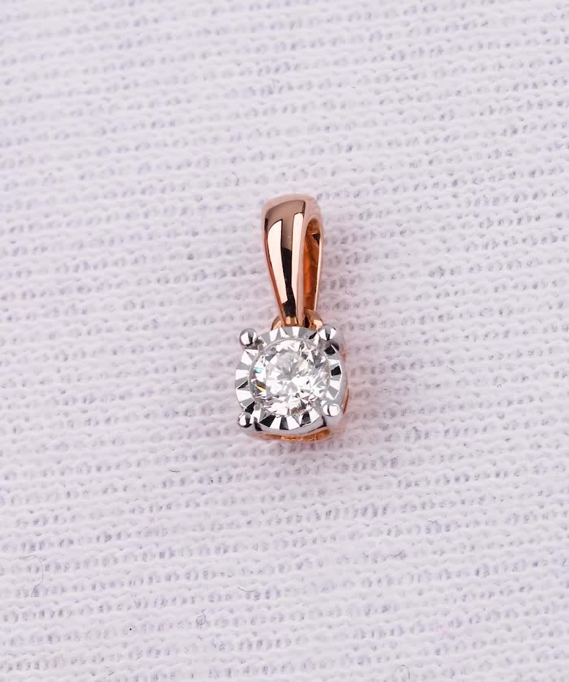 Auksinis pakabukas su briliantu  - Goldinga