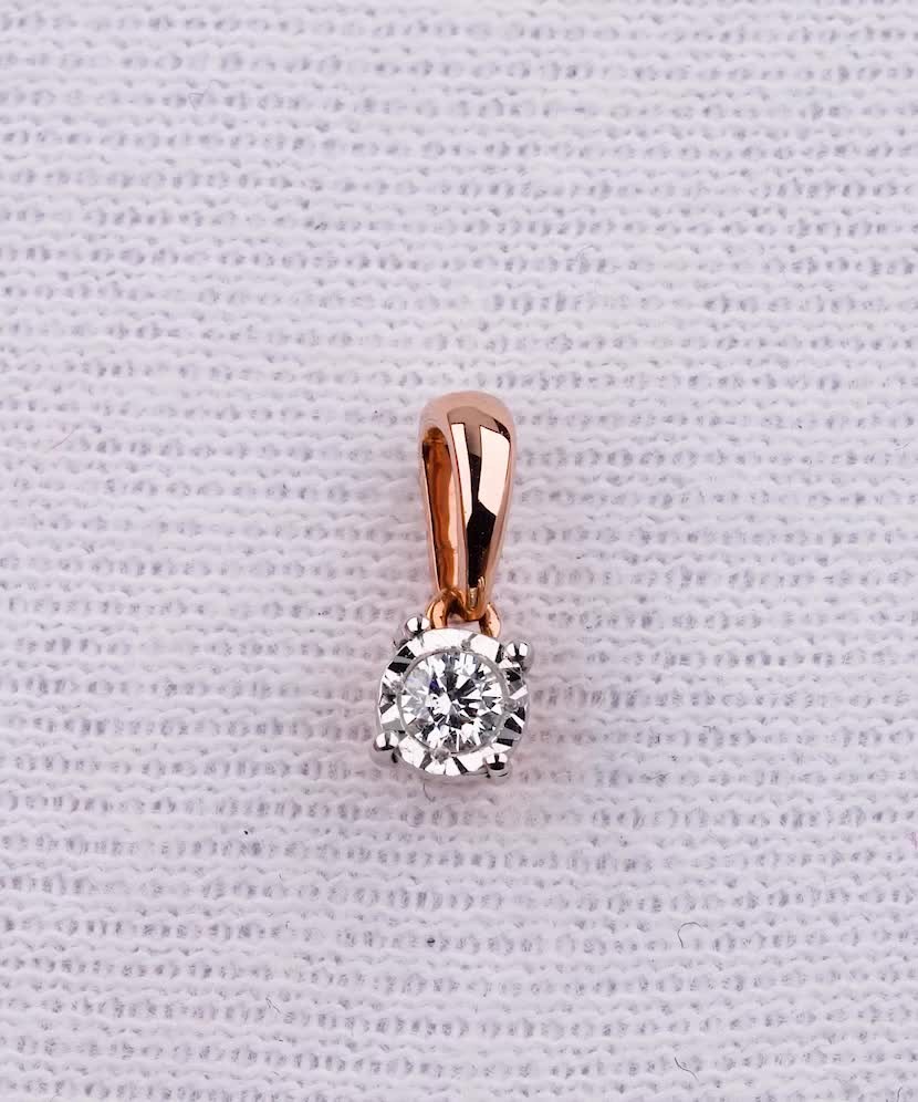 Auksinis pakabukas su briliantu  - Goldinga