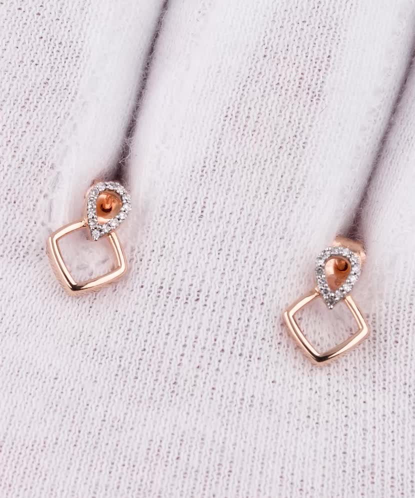 Auksiniai auskarai su deimantais  - Goldinga