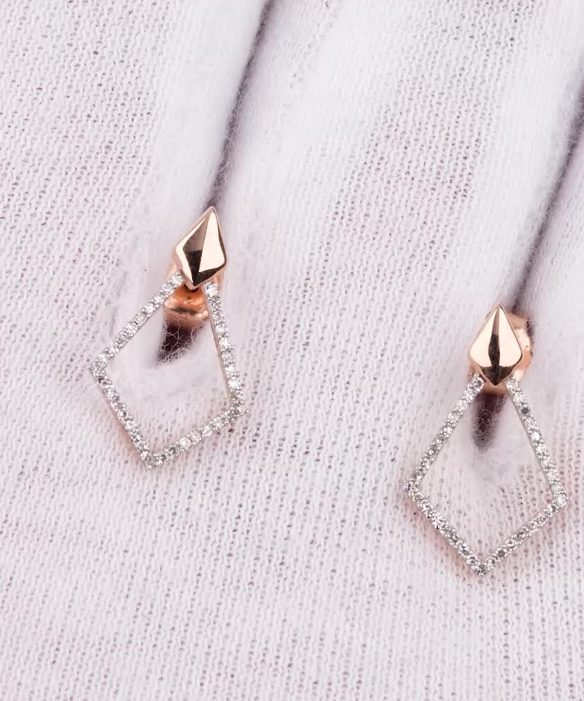 Auksiniai auskarai su deimantais  - Goldinga