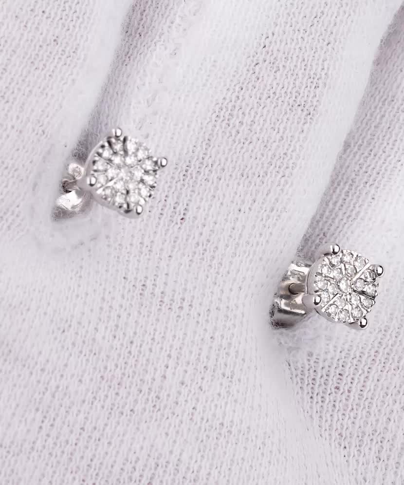 Balto aukso auskarai su deimantais  - Goldinga