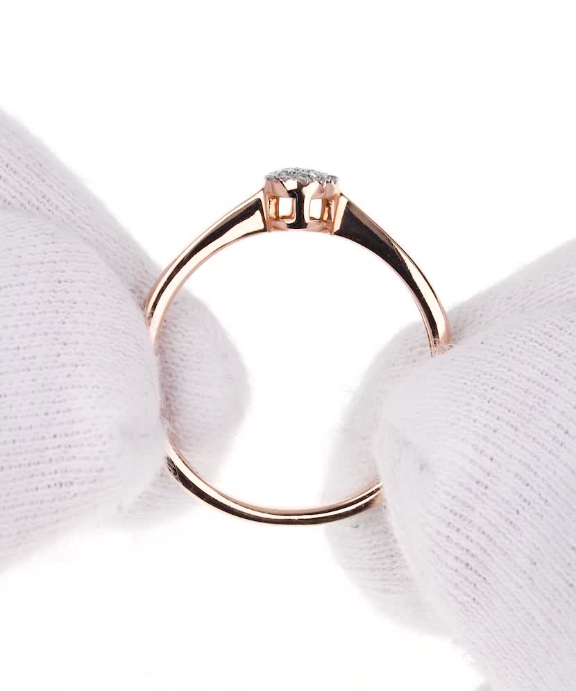 Auksinis žiedas su deimantais  - Goldinga