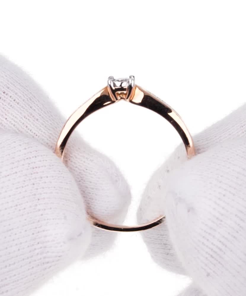 Auksinis žiedas su briliantu  - Goldinga