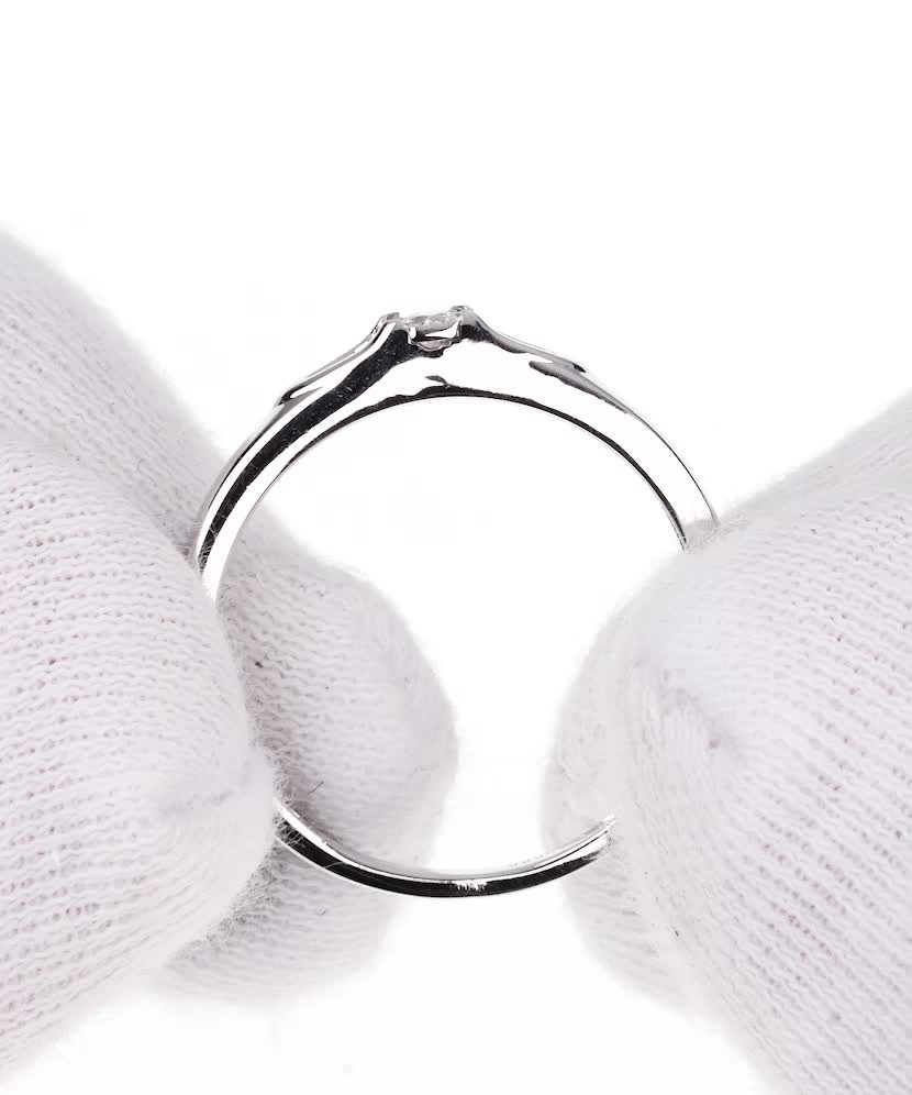 Balto aukso žiedas su briliantu - Auksiniai Žiedai su brangakmeniais - Goldinga