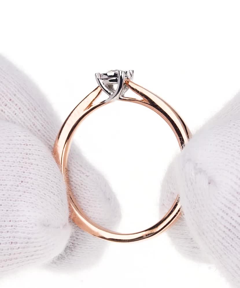 Auksinis žiedas su deimantu  - Goldinga