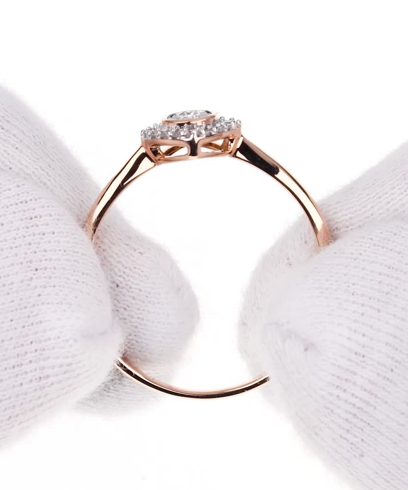 Auksinis žiedas su deimantais  - Goldinga