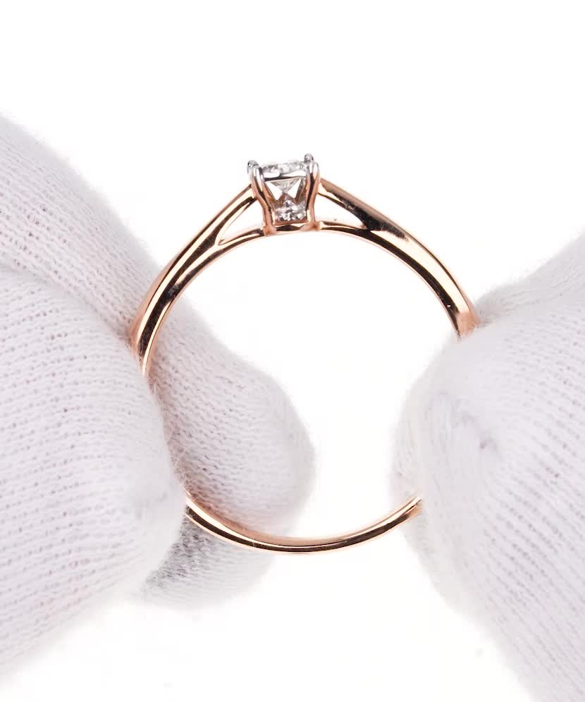 Auksinis žiedas su deimantais - Auksiniai Žiedai su brangakmeniais - Goldinga