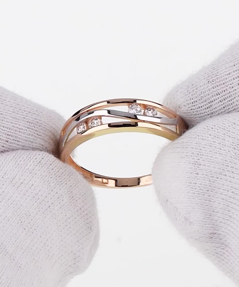 Auksinis žiedas su cirkoniais  - Goldinga