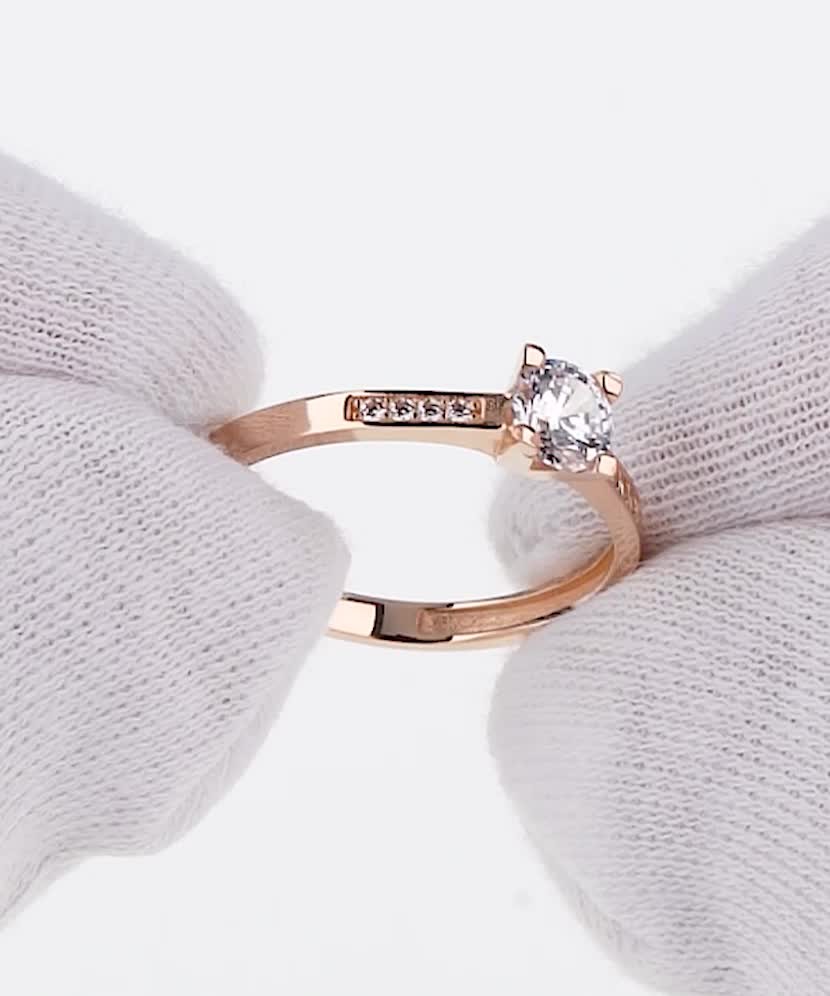 Auksinis žiedas su cirkoniais - Perkamiausi - Goldinga