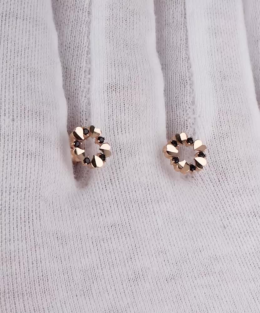 Auksiniai Auskarai Su Cirkoniais  - Goldinga