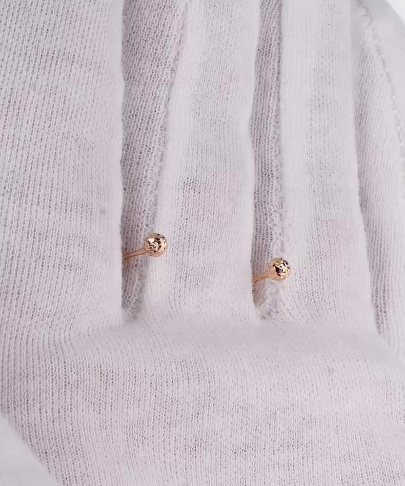 Auksiniai Graviruoti Auskarai "Burbuliukai" 3mm - Auksiniai auskarai - Goldinga