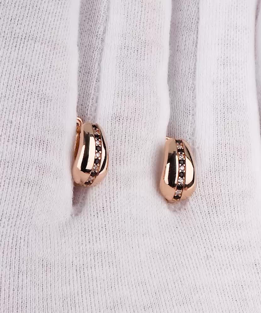 Auksiniai Auskarai Su Cirkoniais  - Goldinga