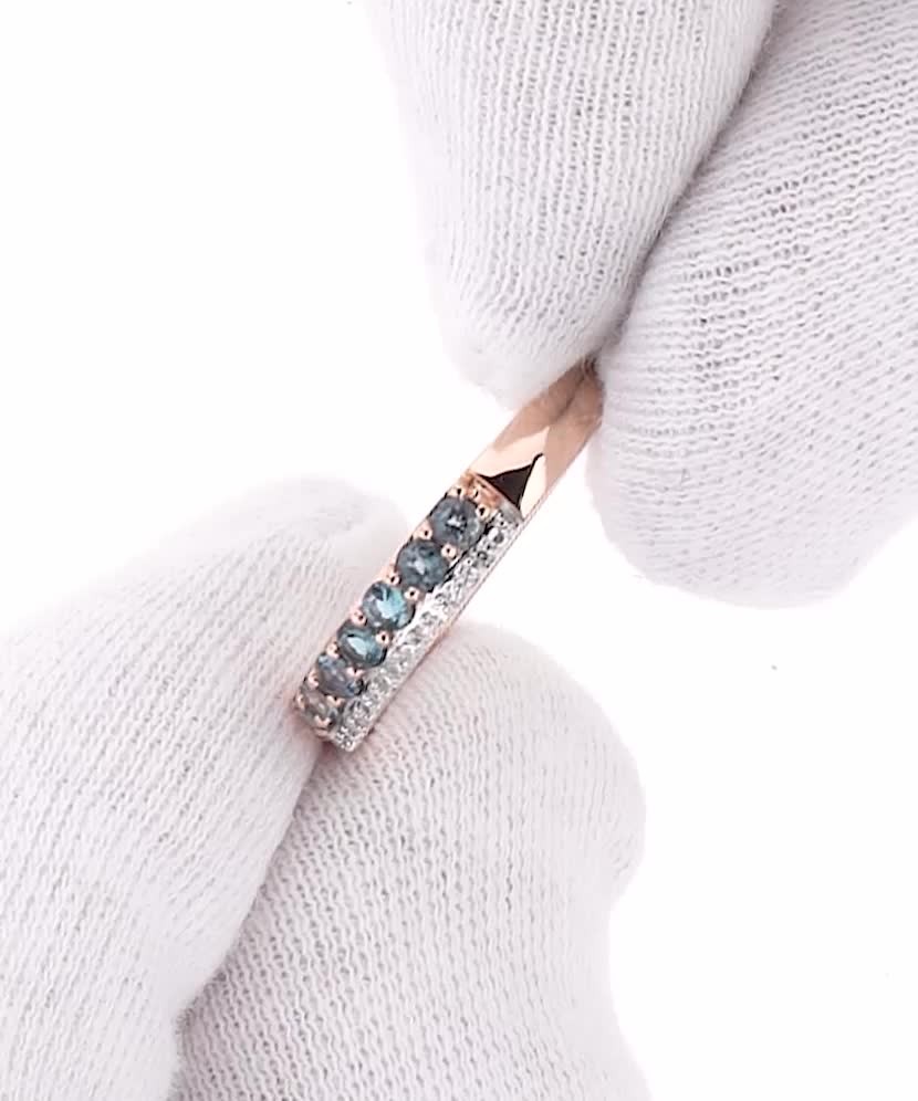 Auksinis žiedas su london topazais ir briliantais  - Goldinga