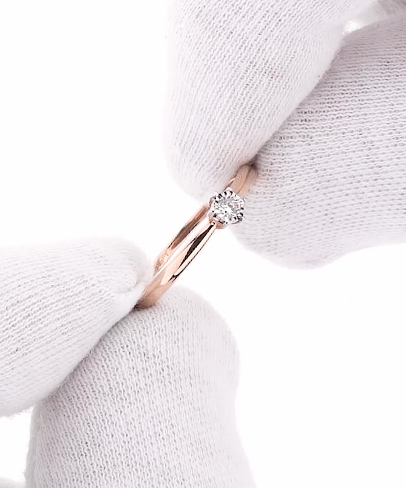 Auksinis žiedas su deimantu  - Goldinga