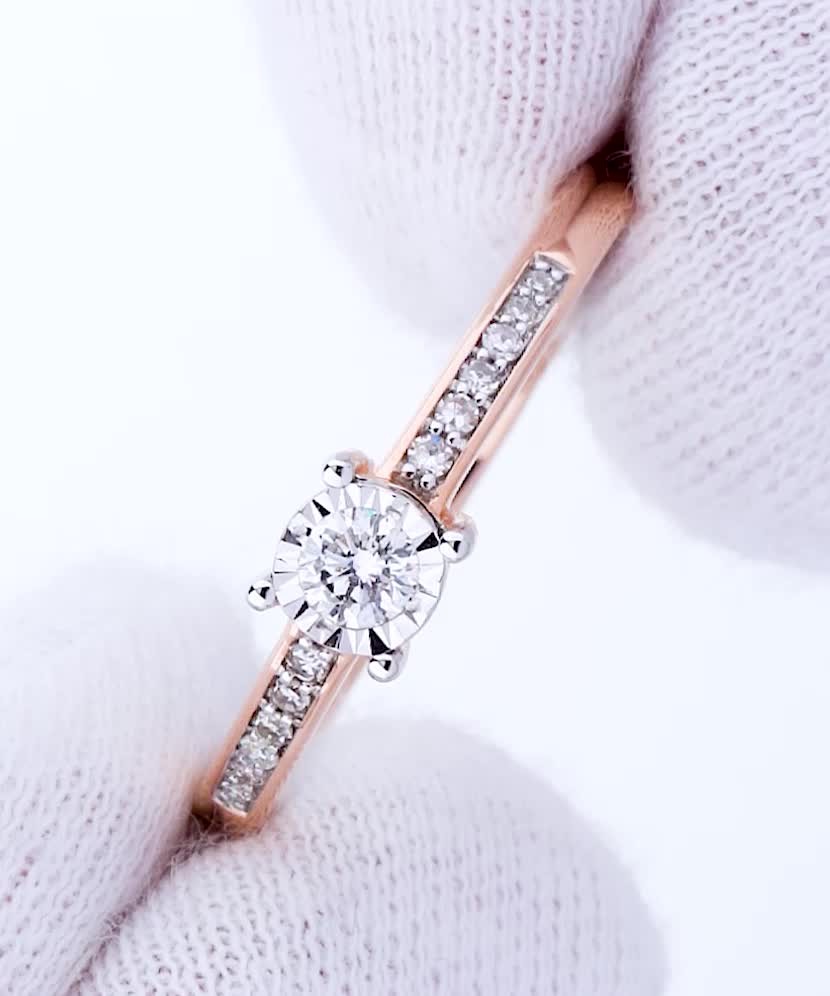 Auksinis žiedas su deimantu  - Goldinga