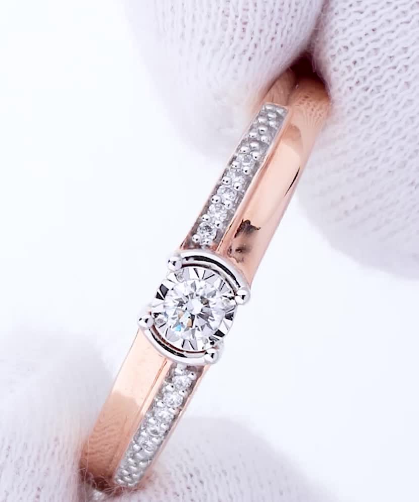 Auksinis žiedas su deimantu  - Goldinga