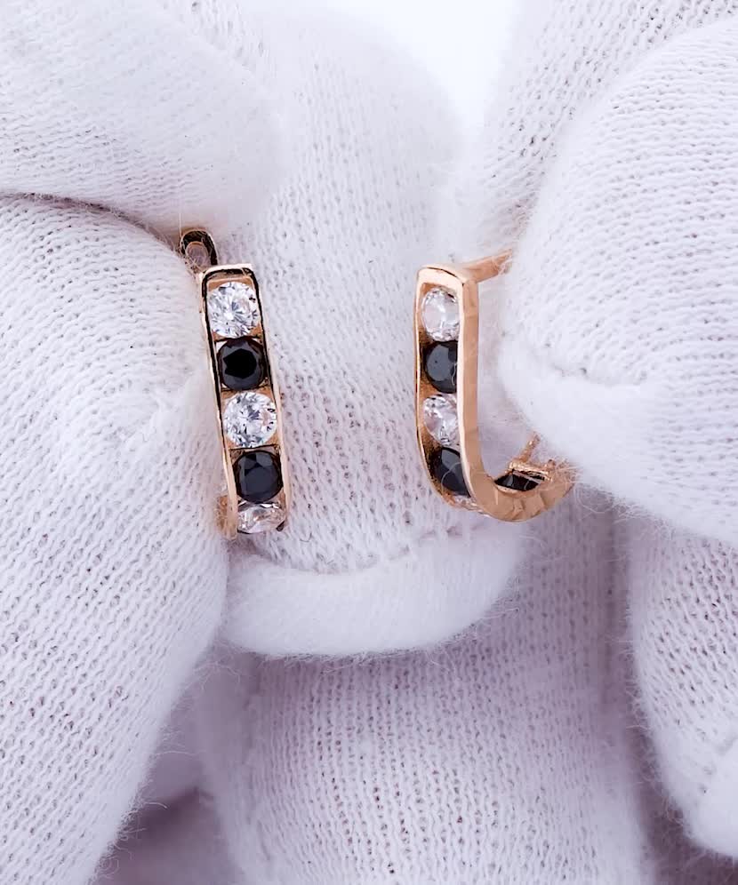 Auksiniai vaikiški auskarai su cirkoniais  - Goldinga